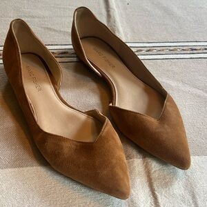 Marc Fisher, brown/ tan suede flats, 6,5, like new - worn a few times